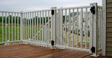 Gate Specs White Encore Walkway Gate Installed On Decking