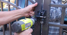 Install Gate Latch Aluminum Gate Latch Being Installed