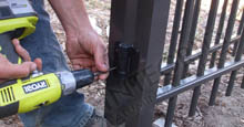Add Screws Adding Screws To The Aluminum Gate Once Properly Installed