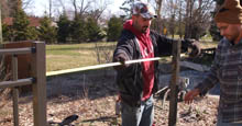 Set Gate Opening Preparing Space For Aluminum Gate Installation