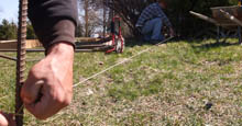 String the Line Stakes and String Create the Outline Of the Perimeter For Aluminum Fence and Gate Installation