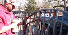 Install Gate After Fence Panels Are Installed The Aluminum Gate Is Put Into Place and Attached