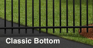 Classic Bottom Black Aluminum Fence With Classic Bottom