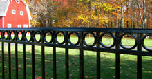 Custom Fence Width Napa Valley Style Premier Grade Black Aluminum Fence Installed On A Farm